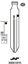 Toon details voor Silca Flip Key insert NSN14FH Afbeelding van Silca Flip Key insert NSN14FH