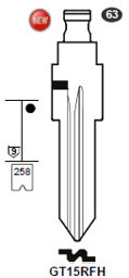 Toon details voor Silca Flip Key insert GT15RFH Afbeelding van Silca Flip Key insert GT15RFH