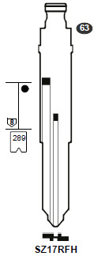 Toon details voor Silca Flip Key insert SZ17RFH Afbeelding van Silca Flip Key insert SZ17RFH