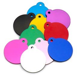 Toon details voor Aluminium graveertag penning 32x35mm 1.5mm kleuren mix (100 stuks) Afbeelding van Aluminium graveertag penning 32x35mm 1.5mm kleuren mix (100 stuks)