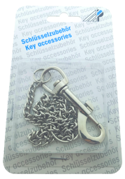 Toon details voor Blisterverpakking musketon 75mm vernikkeld met ketting (1st) Afbeelding van Blisterverpakking musketon 75mm vernikkeld met ketting (1st)