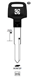 Toon details voor Silca Autosleutel plastic kop brass HON72P Afbeelding van Silca Autosleutel plastic kop brass HON72P