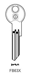 Toon details voor Silca Cilindersleutel brass FB63X Afbeelding van Silca Cilindersleutel brass FB63X