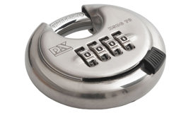 Toon details voor DX Discusslot 70mm RVS met cijfercombinatie Afbeelding van DX Discusslot 70mm RVS met cijfercombinatie