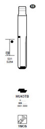 Toon details voor Silca Autosleutel brass HU43TB Afbeelding van Silca Autosleutel brass HU43TB