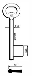 Toon details voor Silca Klaviersleutel brass 6HOB8 Afbeelding van Silca Klaviersleutel brass 6HOB8