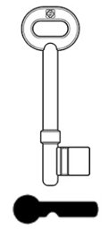 Toon details voor Silca Klaviersleutel brass 6LEG1 - B5 Afbeelding van Silca Klaviersleutel brass 6LEG1 - B5