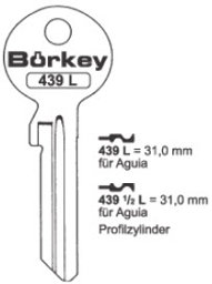 Toon details voor Borkey Cilindersleutel 439½L Afbeelding van Borkey Cilindersleutel 439½L