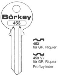 Toon details voor Borkey Cilindersleutel 453½ Afbeelding van Borkey Cilindersleutel 453½