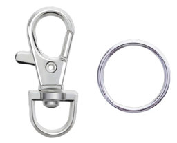 Toon details voor Musketon snap ijzer klein met ring 25mm (zak 15 stuks) Afbeelding van Musketon snap ijzer klein met ring 25mm (zak 15 stuks)