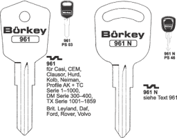 Toon details voor Borkey Cilindersleutel 961K Afbeelding van Borkey Cilindersleutel 961K