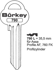 Toon details voor Borkey Cilindersleutel 790K Afbeelding van Borkey Cilindersleutel 790K