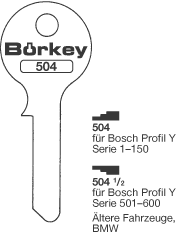 Toon details voor Borkey Cilindersleutel 504 Afbeelding van Borkey Cilindersleutel 504