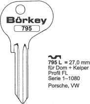 Toon details voor Borkey Cilindersleutel 795K Afbeelding van Borkey Cilindersleutel 795K
