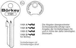 Toon details voor Borkey Cilindersleutel 1101A Afbeelding van Borkey Cilindersleutel 1101A