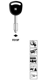 Toon details voor Silca Autosleutel plastic kop brass FO19P Afbeelding van Silca Autosleutel plastic kop brass FO19P