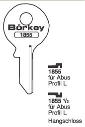 Toon details voor Borkey 1855 Cilindersleutel voor ABUS Afbeelding van Borkey 1855 Cilindersleutel voor ABUS