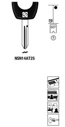 Toon details voor Silca Transpondersleutel brass NSN14AT25 Afbeelding van Silca Transpondersleutel brass NSN14AT25