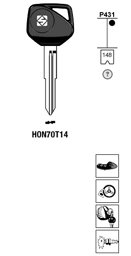 Toon details voor Silca Transpondersleutel brass HON70T14 Afbeelding van Silca Transpondersleutel brass HON70T14