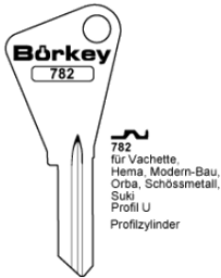 Toon details voor Borkey 782 Cilindersleutel voor VACHETTE ETC Afbeelding van Borkey 782 Cilindersleutel voor VACHETTE ETC