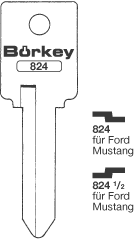 Toon details voor Borkey 824½ Cilindersleutel voor FORD MUSTANG Afbeelding van Borkey 824½ Cilindersleutel voor FORD MUSTANG