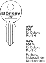 Toon details voor Borkey 636 Cilindersleutel voor DUBOIS H Afbeelding van Borkey 636 Cilindersleutel voor DUBOIS H