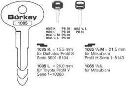 Toon details voor Borkey 1085L Cilindersleutel voor TOYOTA Afbeelding van Borkey 1085L Cilindersleutel voor TOYOTA