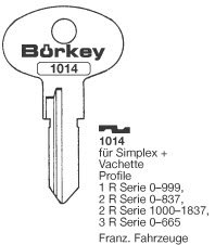 Toon details voor Borkey 1014 Cilindersleutel voor VACHETTE R Afbeelding van Borkey 1014 Cilindersleutel voor VACHETTE R