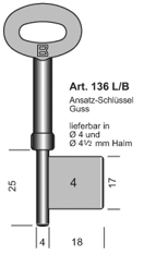 Toon details voor Borstsleutel Art. 136L/B 4mm Afbeelding van Borstsleutel Art. 136L/B 4mm