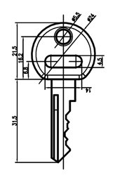 Toon details voor GAD fietssleutel cilinder KA2  (TECHNO / PROTECT) Afbeelding van GAD fietssleutel cilinder KA2  (TECHNO / PROTECT)