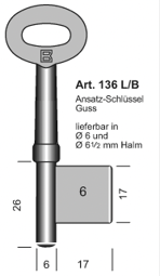 Toon details voor Borstsleutel Art. 136L/B 6.5mm Afbeelding van Borstsleutel Art. 136L/B 6.5mm