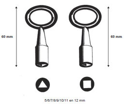 Toon details voor Art. 20 / DK 9mm doornsleutel driekant Afbeelding van Art. 20 / DK 9mm doornsleutel driekant