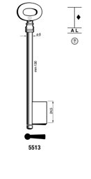 Toon details voor Silca Klaviersleutel dop 5513 130x6mm zwart Afbeelding van Silca Klaviersleutel dop 5513 130x6mm zwart