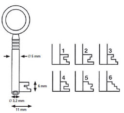 Toon details voor Meubelsleutel 7F 5mm klavier 3 Afbeelding van Meubelsleutel 7F 5mm klavier 3