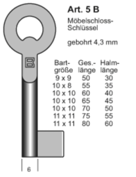 Toon details voor Meubelsleutel 5B 6x75mm hoefring Afbeelding van Meubelsleutel 5B 6x75mm hoefring