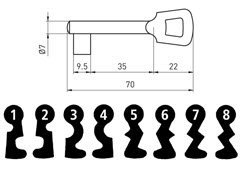 Toon details voor Klaviersleutel art.  S1010 /4 Afbeelding van Klaviersleutel art.  S1010 /4