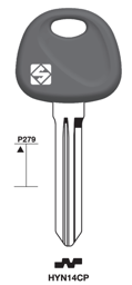 Toon details voor Silca Autosleutel plastic kop staal HYN14CP Afbeelding van Silca Autosleutel plastic kop staal HYN14CP