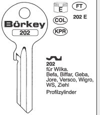 Afbeelding van Borkey 202 E Cilindersleutel voor WILKA / E.K.