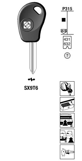 Afbeelding van Silca Transpondersleutel nikkel SX9T6