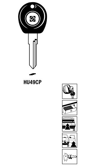 Afbeelding van Silca Autosleutel plastic kop staal HU49CP