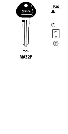 Afbeelding van Silca Autosleutel plastic kop staal MAZ2P