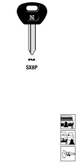 Afbeelding van Silca Autosleutel plastic kop staal SX8P