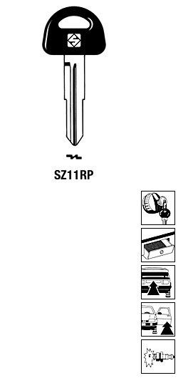 Afbeelding van Silca Autosleutel plastic kop staal SZ11RP