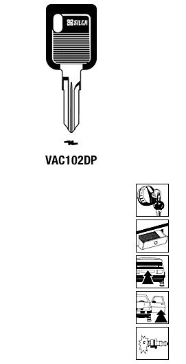 Afbeelding van Silca Autosleutel plastic kop staal VAC102DP