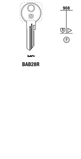 Afbeelding van Silca Cilindersleutel brass BAB28R