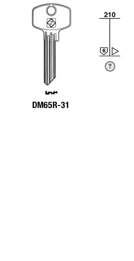 Afbeelding van Silca Cilindersleutel brass DM65R-31