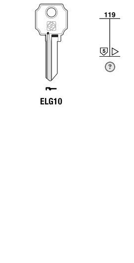 Afbeelding van Silca Cilindersleutel brass ELG10