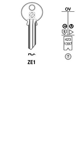 Afbeelding van Silca Cilindersleutel brass ZE1