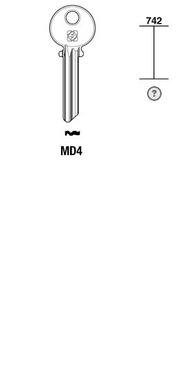 Afbeelding van Silca Cilindersleutel nikkel MD4