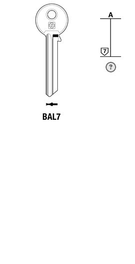 Afbeelding van Silca Cilindersleutel staal BAL7
